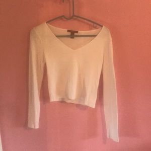 White long sleeved crop top NEVER WORN